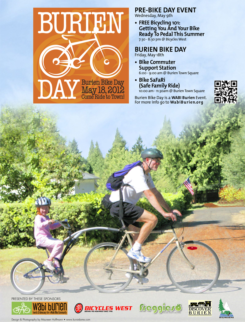 WABI Burien Bike Day Letter (8.5 x 11") Poster