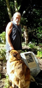 Bill Vilonza, park steward, and trusty trail dog, Dude.